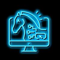 trojan horses neon glow icon illustration vector
