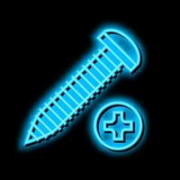 self-tapping screw neon glow icon illustration vector