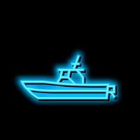 center console boat neon glow icon illustration vector