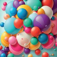 Background with a group of colorful balloons vector