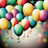 Background with a group of colorful balloons vector