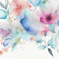 Watercolor Flowers Background vector