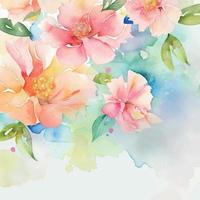 Watercolor Flowers Background vector