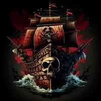 Pirate Ship Background vector