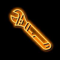 wrench tool repair neon glow icon illustration vector