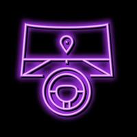 autopilot navigation neon glow icon illustration vector