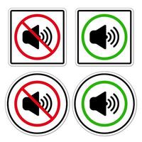 no noise sound off mute zone area forbidden sign symbol pictogram set ban silhouette rounded icon vector