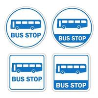 bus stop sign post station set bundle printable template flat design isolated public sign vector