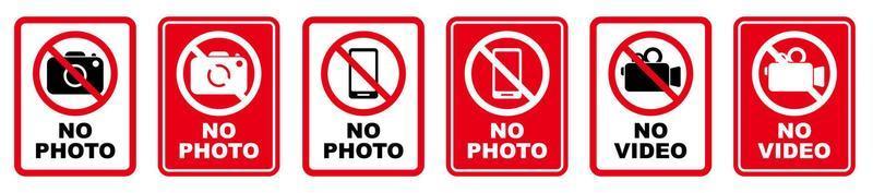 photography video film prohibited forbidden sign printable symbol set silhouette icon camera design vector