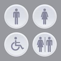 toilet sign restroom public sign symbol man woman wc simple minimalist design illustration vector