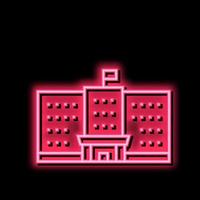 government building neon glow icon illustration vector