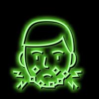 injury face after shave neon glow icon illustration vector