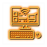 store contactless neon glow icon illustration vector