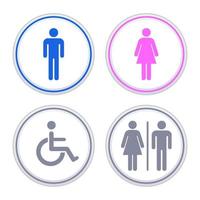 baño firmar Area de aseo público firmar símbolo hombre mujer baño sencillo minimalista icono diseño ilustración vector