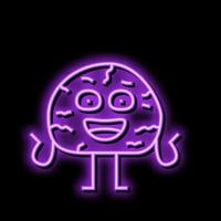 smoked meat character neon glow icon illustration vector