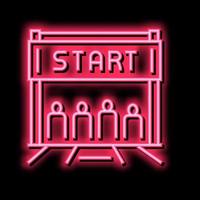 start of run neon glow icon illustration vector