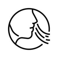 breath smell line icon vector illustration