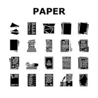 paper document office note page icons set vector