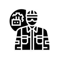 industrial mechanic repair worker glyph icon vector illustration