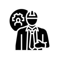 maintenance manager repair worker glyph icon vector illustration