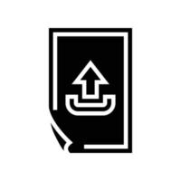 upload paper document glyph icon vector illustration