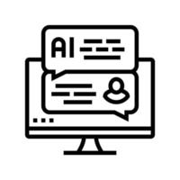 artificial chat bot line icon vector illustration