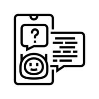 support chat bot line icon vector illustration