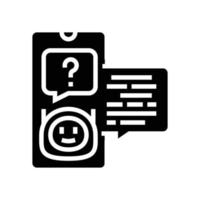 support chat bot glyph icon vector illustration