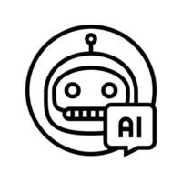 ai chat bot line icon vector illustration