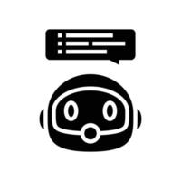speech chat bot glyph icon vector illustration