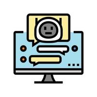 dialog chat bot color icon vector illustration