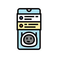 mobile chat bot color icon vector illustration