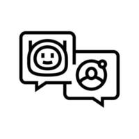 communication chat bot line icon vector illustration