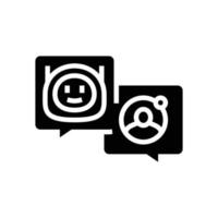 communication chat bot glyph icon vector illustration