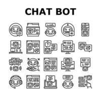 chat bot robot service online icons set vector