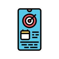 goal tracking app color icon vector illustration