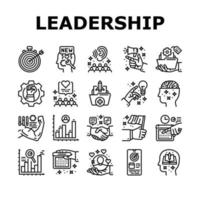 leadership business success team icons set vector