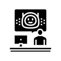 virtual chat bot glyph icon vector illustration