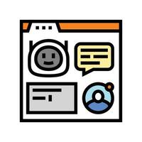 web chat bot color icon vector illustration