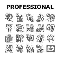 professional worker person job icons set vector