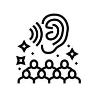 active listener business line icon vector illustration