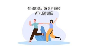 Flat design international day of people with disability illustration vector