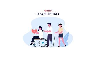 Flat design international day of people with disability illustration vector