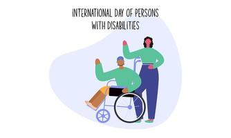 Flat design international day of people with disability illustration vector