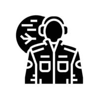 aeronautical engineer worker glyph icon vector illustration