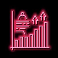 growth statistics social page neon glow icon illustration vector