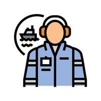 marine engineer worker color icon vector illustration