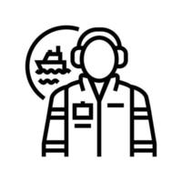marine engineer worker line icon vector illustration