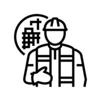 engineer construction line icon vector illustration