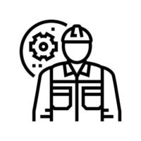 mechanical engineer worker line icon vector illustration